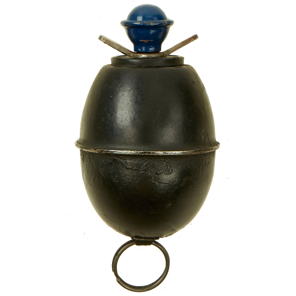 Original German WWII Model 39 Egg Hand Grenade with Original Fuze & Wings - Inert Eierhandgranate Original Items