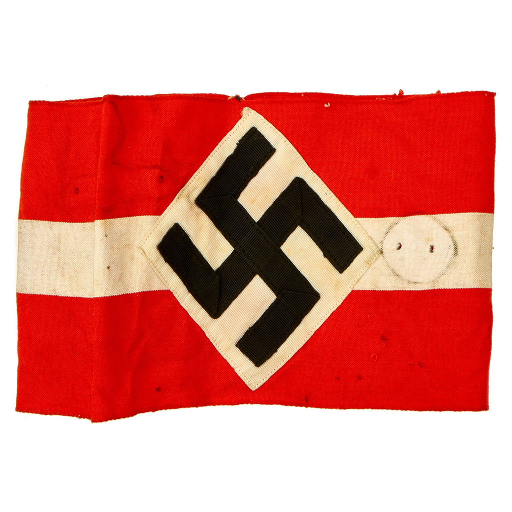 Original German WWII Service Worn HJ Youth Organization Member Multi-piece Armband Original Items