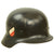 Original German WWII 1938 Dated Luftwaffe M35 Double Decal Steel Helmet with 55cm Liner & Partial Chinstrap - marked EF62 Original Items