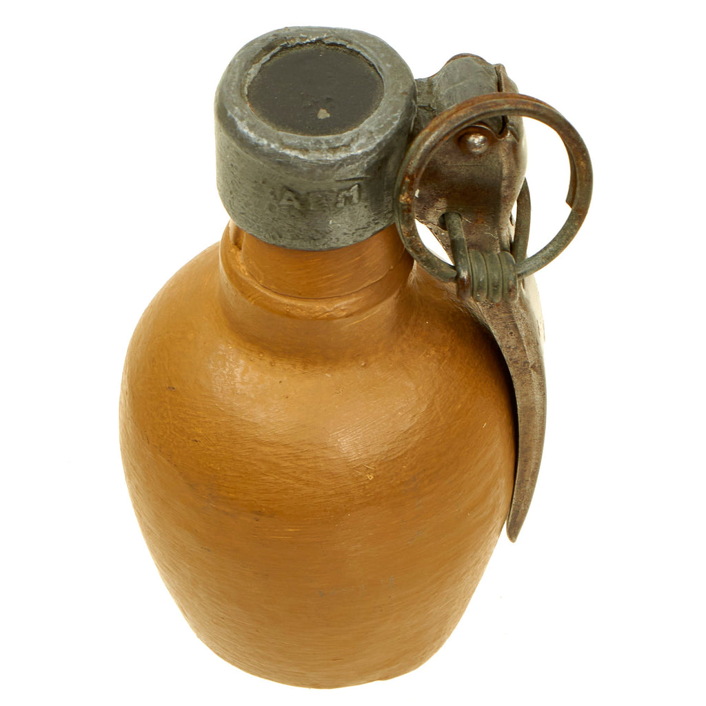 Original French WWII DF 37 "Little Brown Jug" Hand Grenade with Mle 1935 Fuze - Inert Original Items