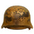 Original German WWII Named USGI Bring Back Army Heer M40 "Normandy" Camouflage Steel Helmet with Documentation - marked ET64 Original Items