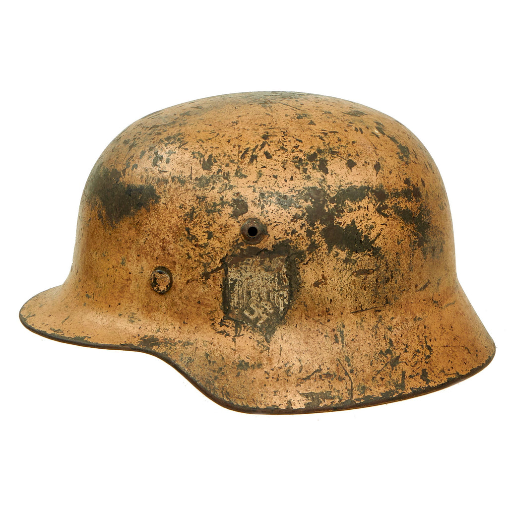 Original German WWII Named DAK Afrikakorps Camouflage Heer Army Single Decal M35 Helmet - Stamped EF66 Original Items