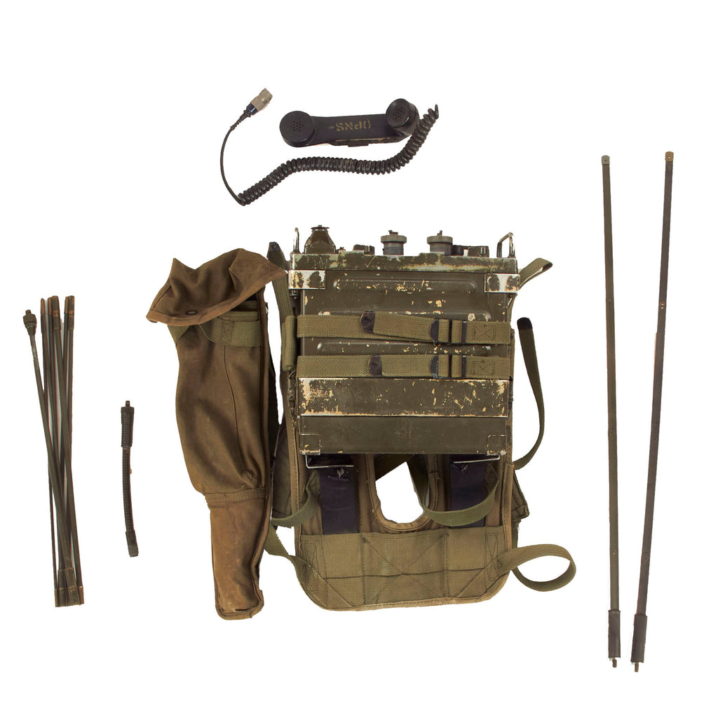 Original U.S. Korean / Vietnam War AN/PRC-77 Radio Man Pack Set with ST-120/PR Harness Original Items
