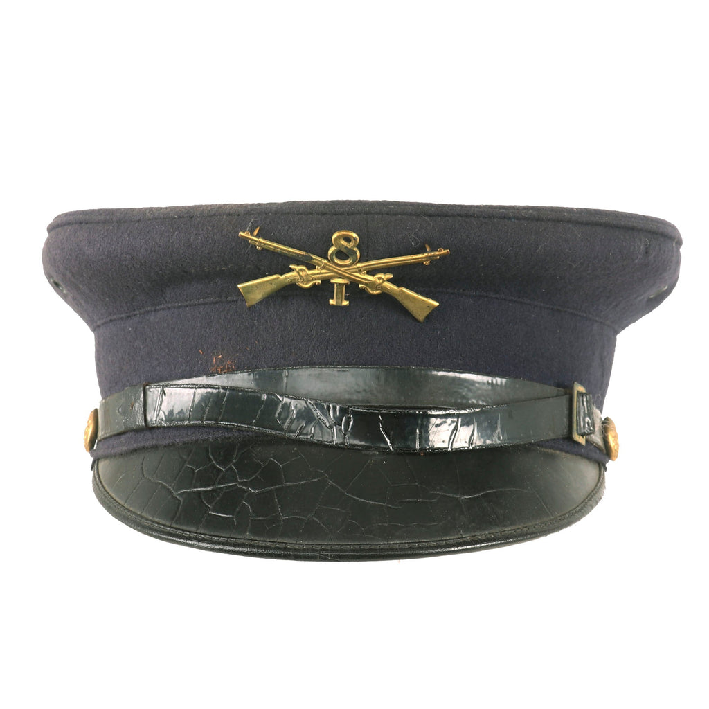 Original U.S. Spanish American War 8th Infantry Regiment NCO M1902 Visor Cap Original Items