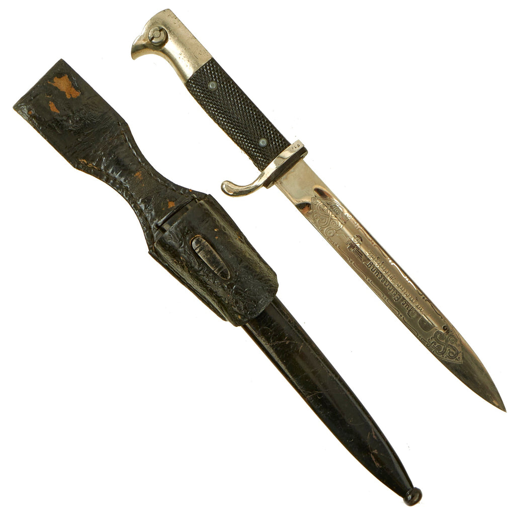 Original German WWII Heer Army Etched Short 98k Dress Bayonet by Robert Klaas with Scabbard & Frog Original Items