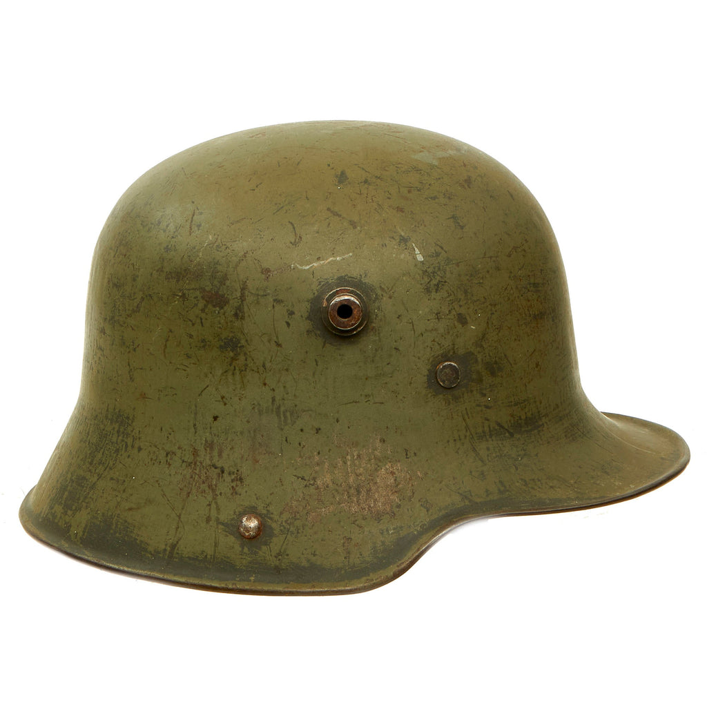 Original German WWI M16 Stahlhelm Helmet with Original Paint and Liner - G.62 Original Items