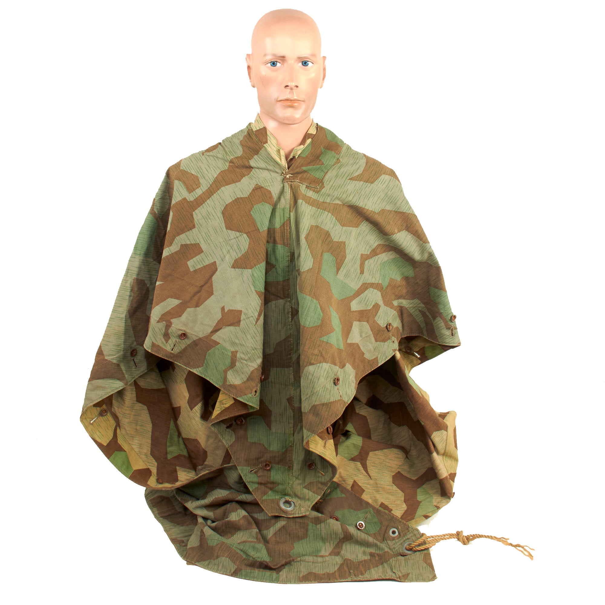 Original German WWII Zeltbahn Tent Quarter & Poncho in Splinter Patter – International Military Antiques