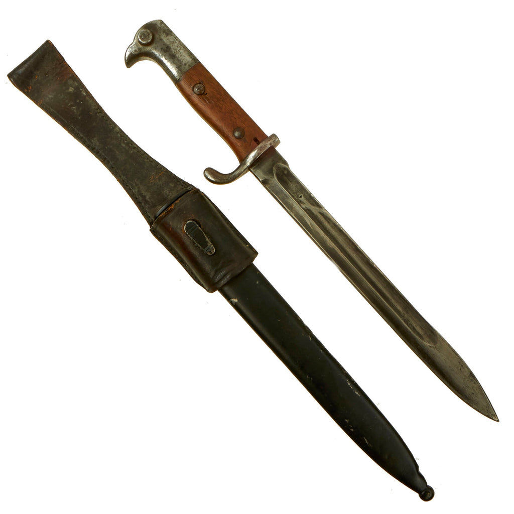 Original German WWI M1898/05 "Sanitized" Butcher Sawback Bayonet by C. G. Haenel with Scabbard - Dated 1914 Original Items