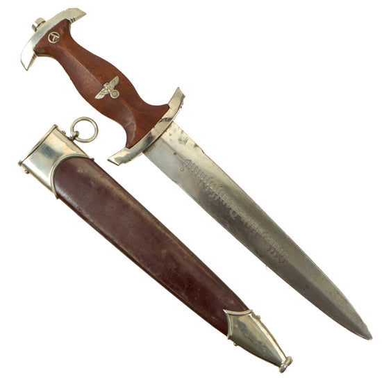 Original German WWII Transitional SA Dagger by Rare Maker Wilhelm Kober of Suhl with Scabbard Original Items