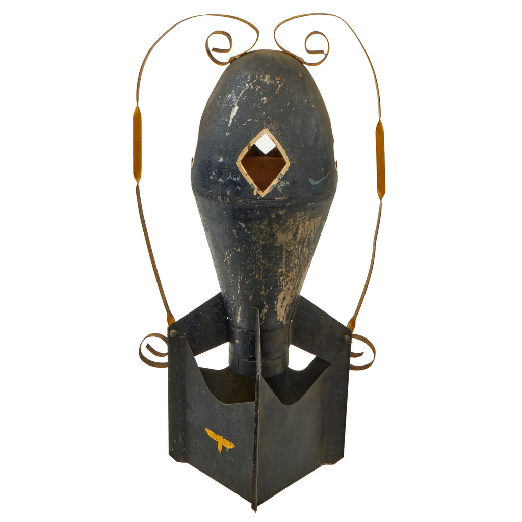 Original U.S. WWII Inert M38 100 Lb. Aerial Bomb Trench Art Ashtray With Air Forces Artwork Original Items