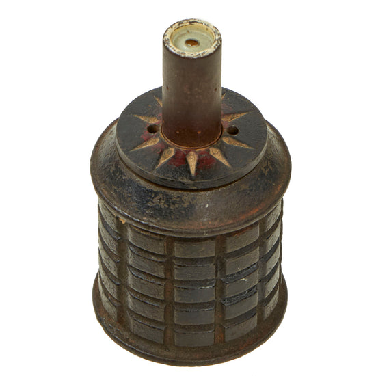Original Japanese WWII Type 97 Inert Fragmentation Hand Grenade Trench Art Lighter Made From Weston “Ball O Flint” Brand “V For Victory” Lighter Original Items