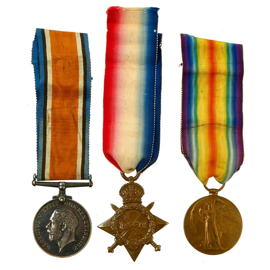 Original British WWI Royal British Army Named South Lancashire Regiment Medal Grouping - (3) Medals For Corporal F. Crook Original Items