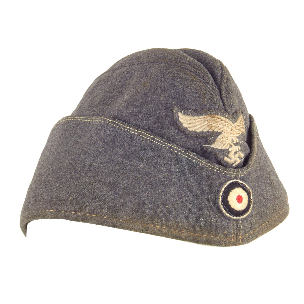 Original German WWII Service Worn Luftwaffe EM-NCO 58cm M38 Overseas Wool Cap Original Items