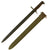 Original U.S. WWII M1942 Garand 16" Bayonet by Union Fork & Hoe with Rare “CAB” Grips and USN MK 1 Scabbard - dated 1943 Original Items