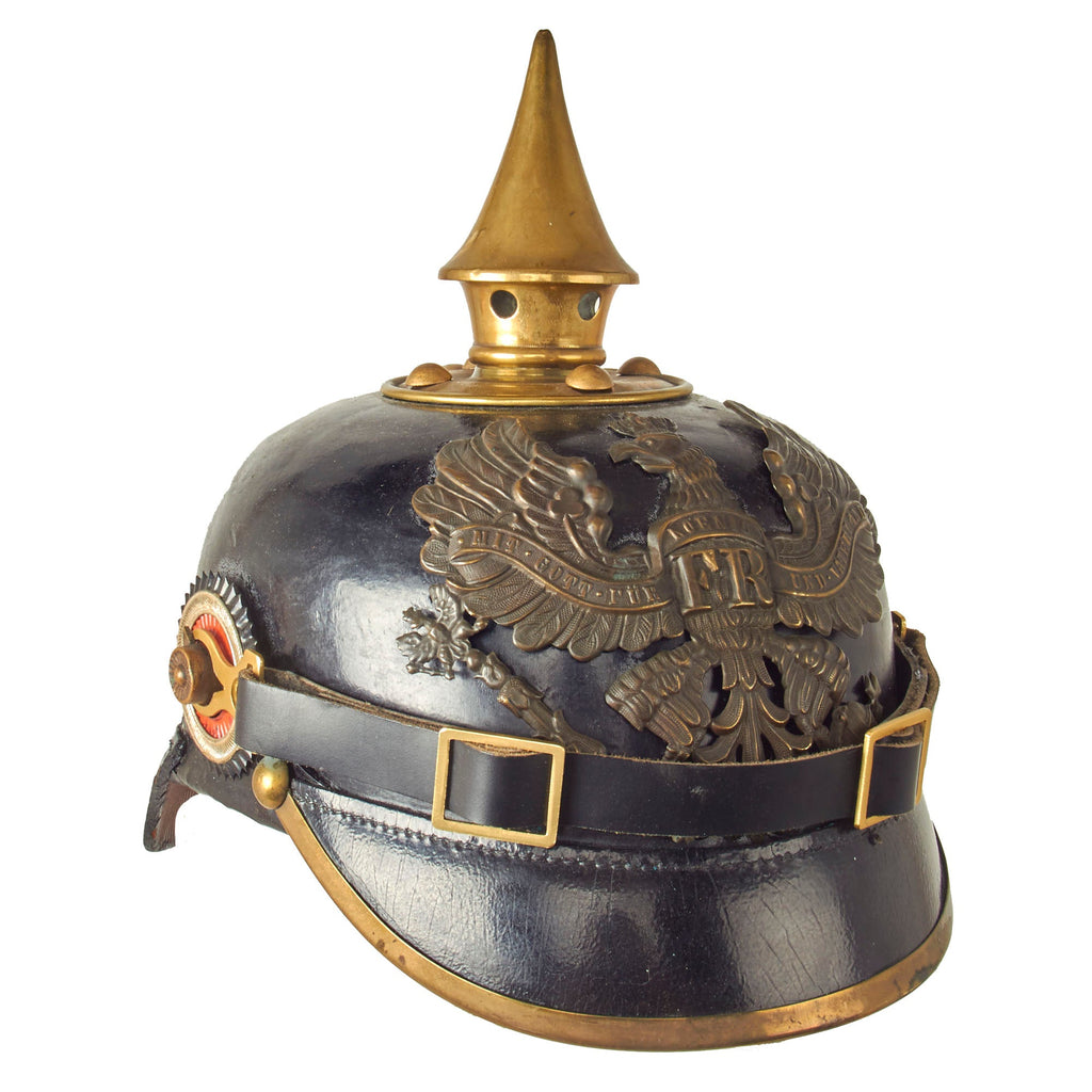 Original Imperial German WWI Prussian M1895 Line Infantry Pickelhaube Spiked Helmet - Complete Original Items