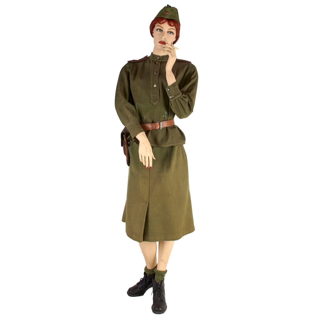 Original Soviet Union WWII Female Tank Corps Gymnastiorka Style Service Uniform Set on Mannequin -  Formerly A.A.F. Tank Museum Collection Original Items