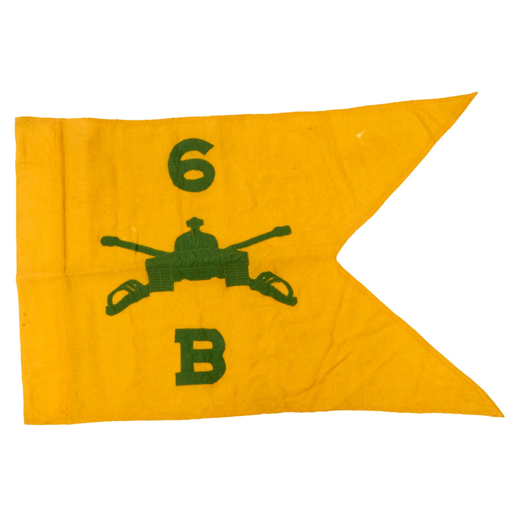 Original U.S. Vietnam War-Era 6th Armored Cavalry Regiment Swallowtail Guidon - Dated 1959 - 30” x 19” - Formerly Part of the A.A.F. Tank Museum Original Items