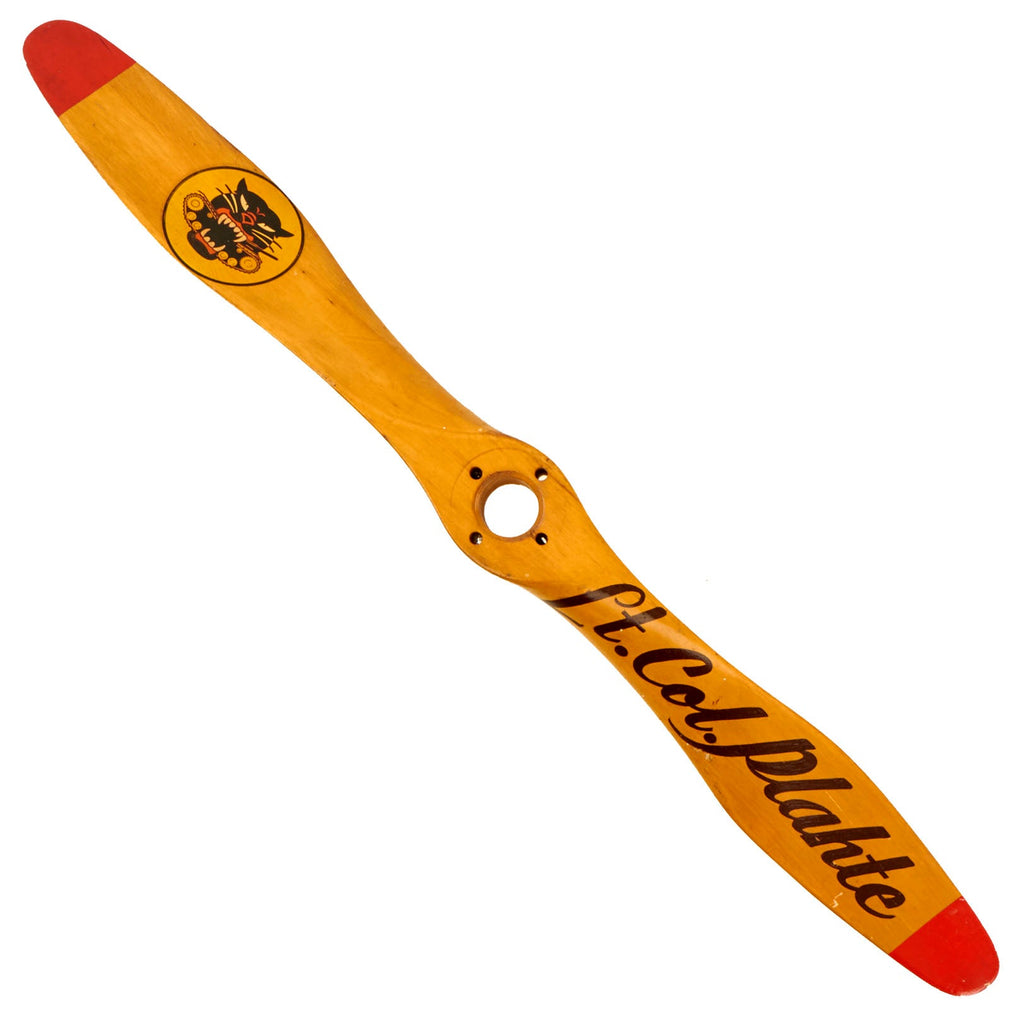 Original U.S. WWII Era Personalized Small Aircraft Prop Presented To Lieutenant Colonel Fred Plahte of the 728th Amphibious Tractor Battalion, 168th Field Artillery “Tank Destroyers” Original Items