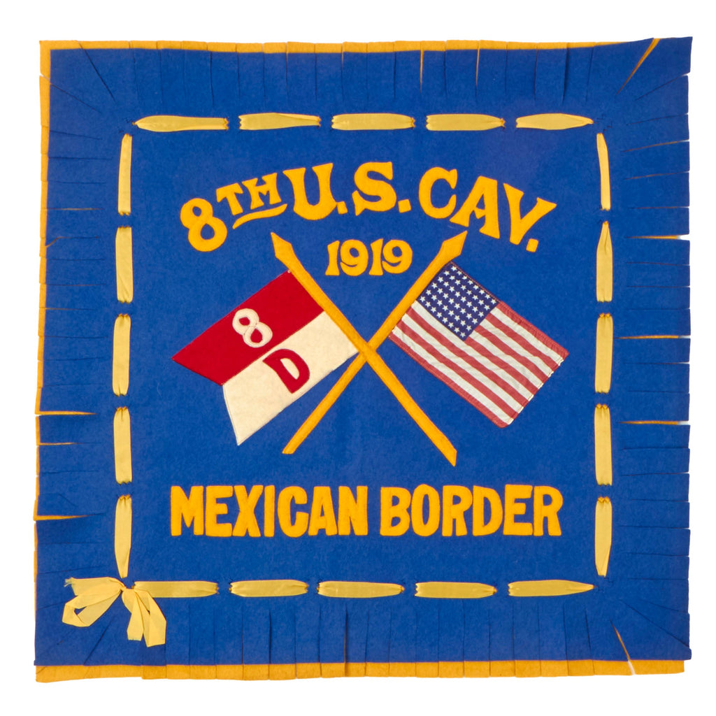 Original U.S. Mexican Border War 1919 Dated D Troop, 8th Cavalry Regiment “Commemorative” Service Wall Hanger - 24” x 24” Original Items