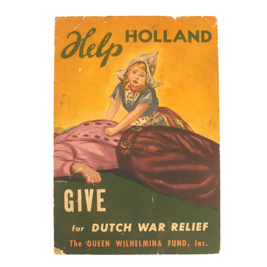 Original British WWII “Help Holland” Poster by The Queen Wilhelmina Fund For The Dutch War Relief With Artwork by Stefan Ronay - 19” x 13” Original Items