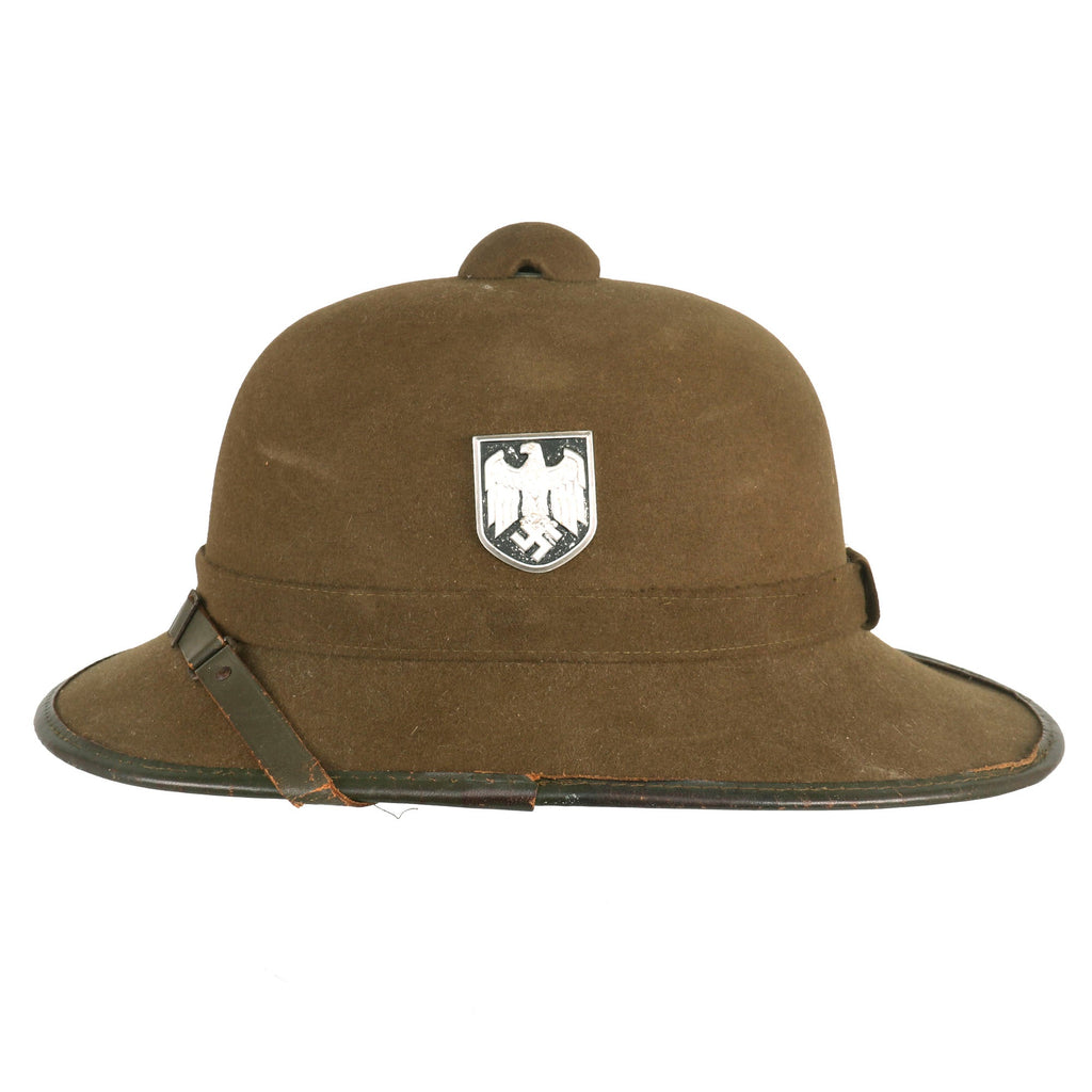 Original German WWII 1942 Dated 2nd Model Afrikakorps DAK Sun Helmet by J. H. Soffel - Size 57cm Original Items