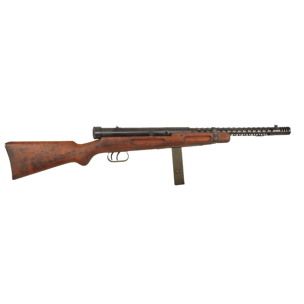 Original WWII Italian Beretta MP38A SMG with Ventilated Barrel Jacket, Bayonet Lug & Display Magazine Original Items