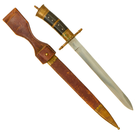 Original German Inter War Period Horn Handled Hunting Knife with Scabbard Original Items