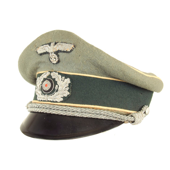 Original German WWII Army Heer Infantry Officers Schirmmütze Visor Crush Cap Original Items
