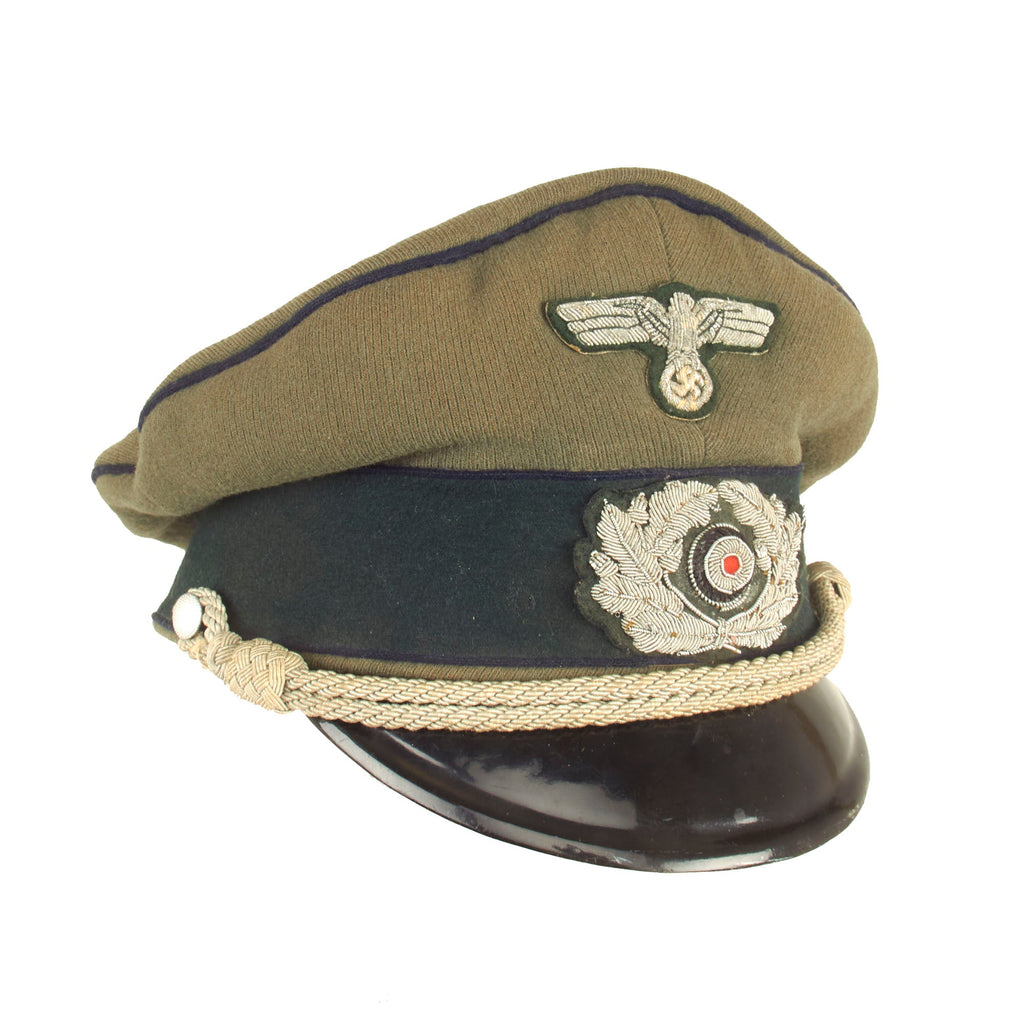 Original German WWII Heer Army Medical Officer Schirmmütze Visor Crush Cap with Embroidered Insignia Original Items