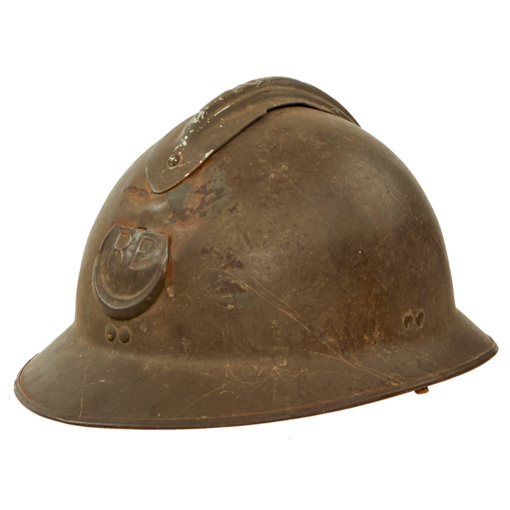 Original French WWII North African Zouave M26 Adrian Helmet in Scarce Large Size - Full Liner Original Items