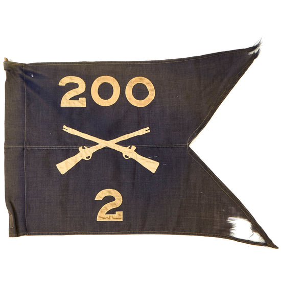Original U.S. WWII Army 2nd Battalion, 200th Infantry Regiment Swallowtail Guidon Pennant Original Items
