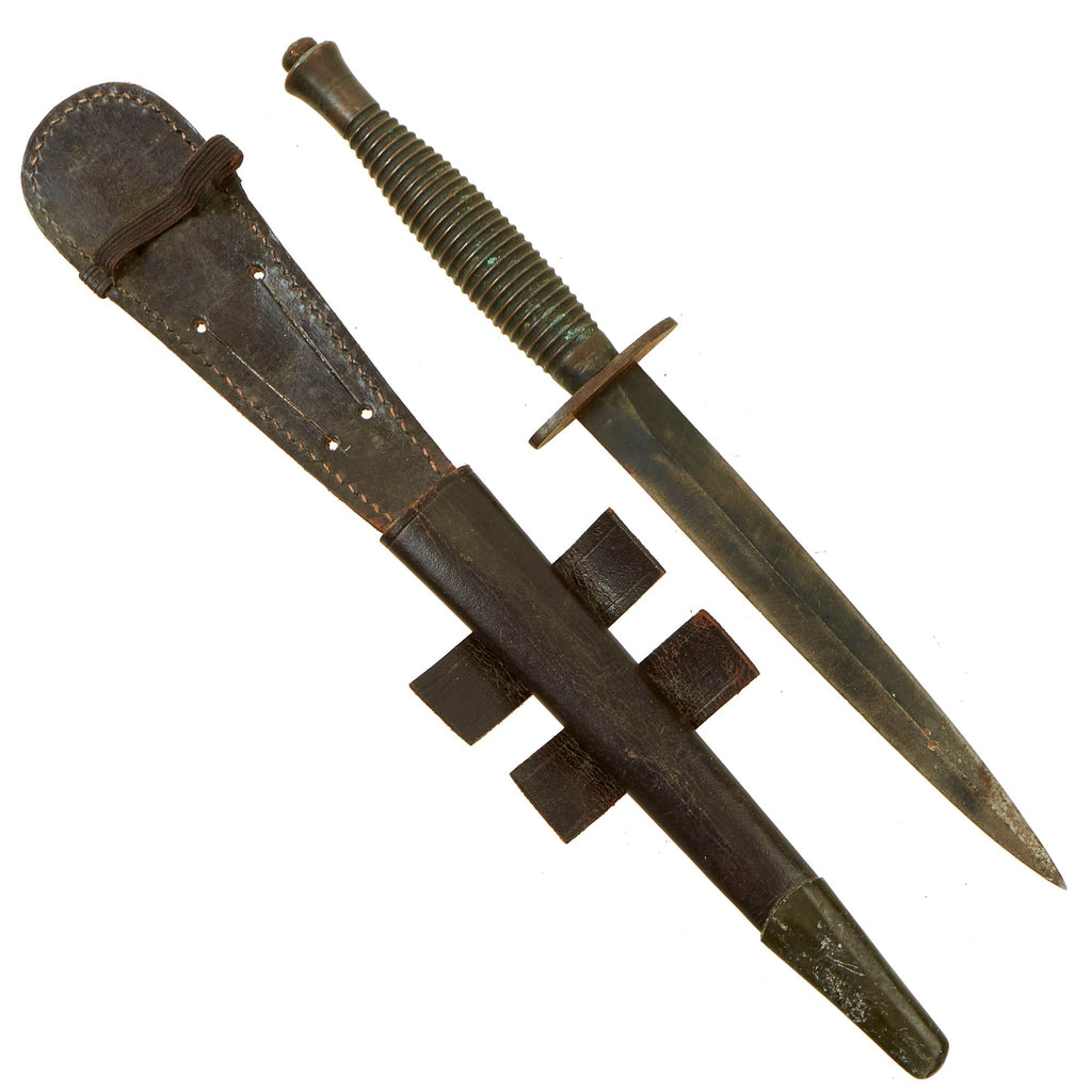Original British WWII Early Third Pattern Fairbairn-Sykes Fighting Knife with FR271 Scabbard - Broad Arrow Marked Original Items
