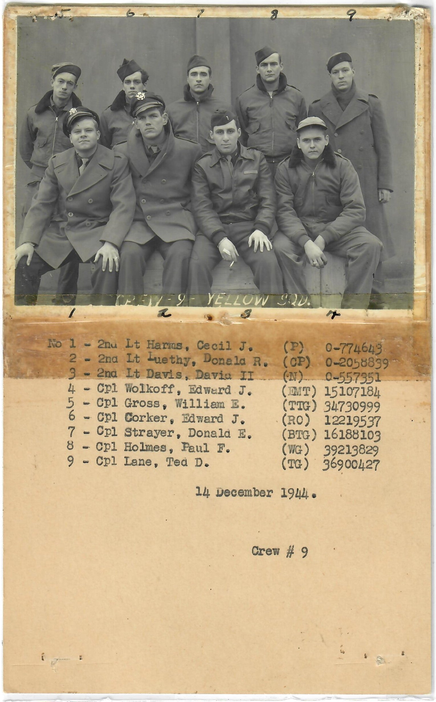 Original U.S. WWII Lot of 13 Army Air Force 708th Bombardment Squadron ...