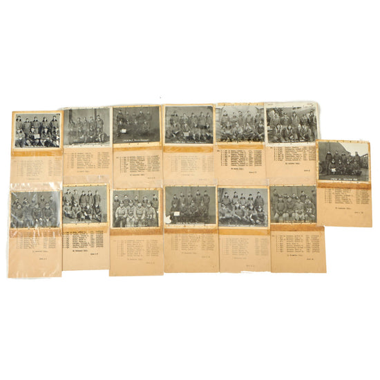 Original U.S. WWII Lot of 13 Army Air Force 708th Bombardment Squadron Crew Photos and Rosters - All Dated 1944-1945 - 8th Air Force Original Items
