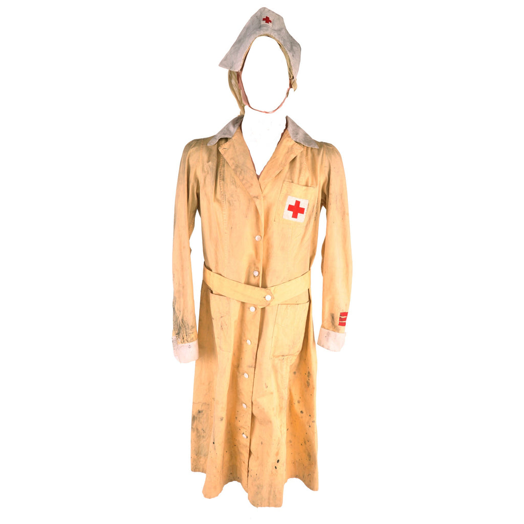Original U.S. WWII American Red Cross Staff Assistance Corps Nurse’s Uniform Dress & Veil - Service Stripes Original Items