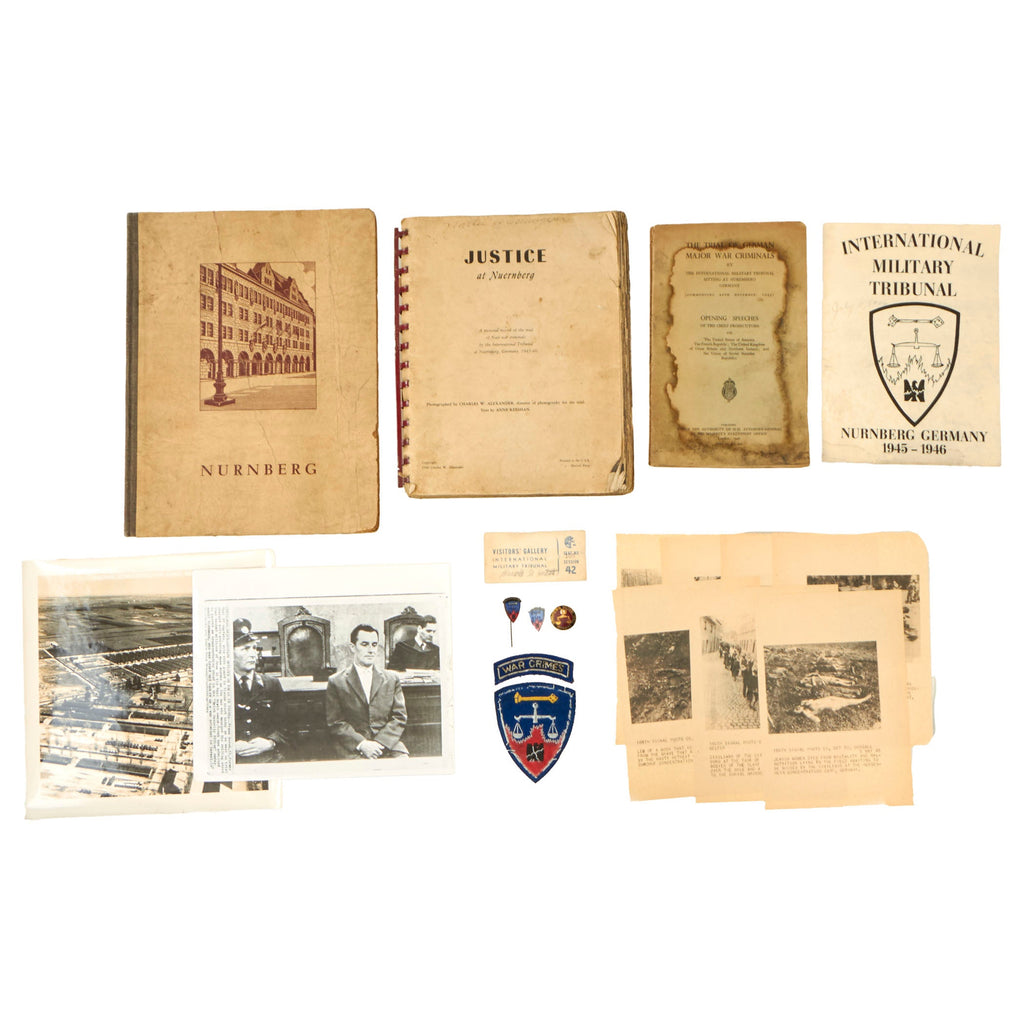 Original U.S. WWII Nuremberg War Crimes Trial Grouping with German-Made Patch Original Items