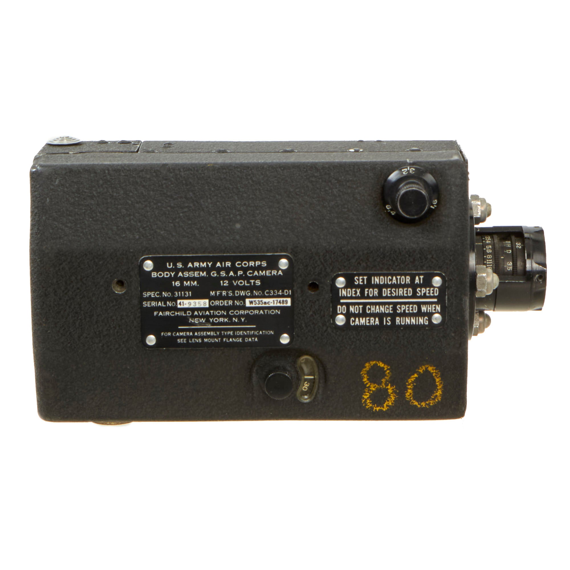 Gsap Camera Original U.S. WWII USAAF AN-N6 GSAP Gun Camera with Empty Film Magazin ...