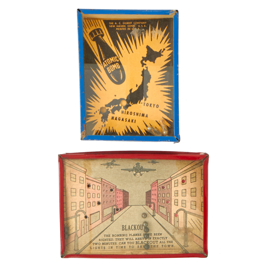 Original U.S. WWII Era Children’s Handheld Dexterity Games; “Atomic Bomber” and “Blackout” - 2 Items Original Items