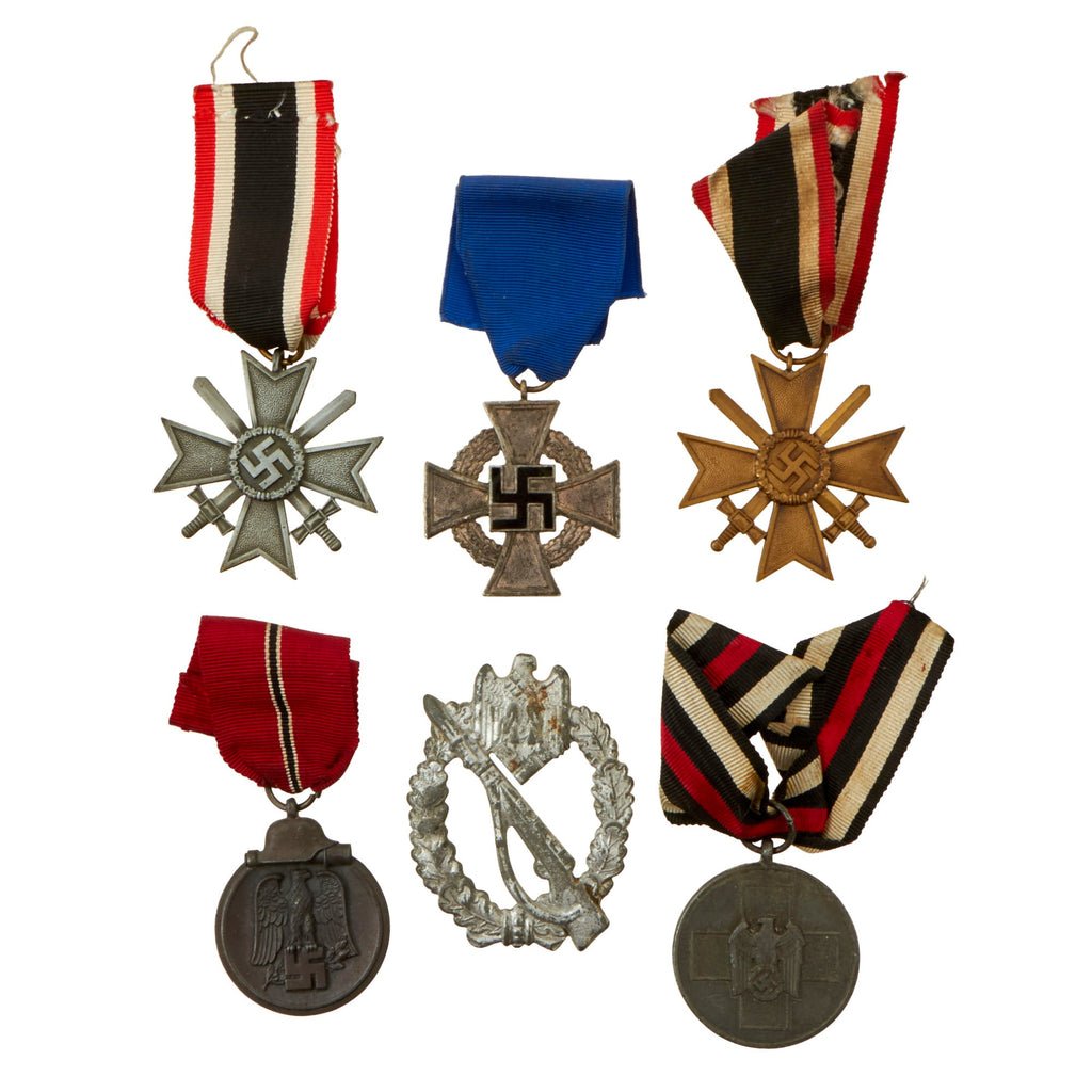 Original German WWII Medal & Award Grouping with KvKII (2), Eastern Medal, IAB, and More - 6 Items Original Items