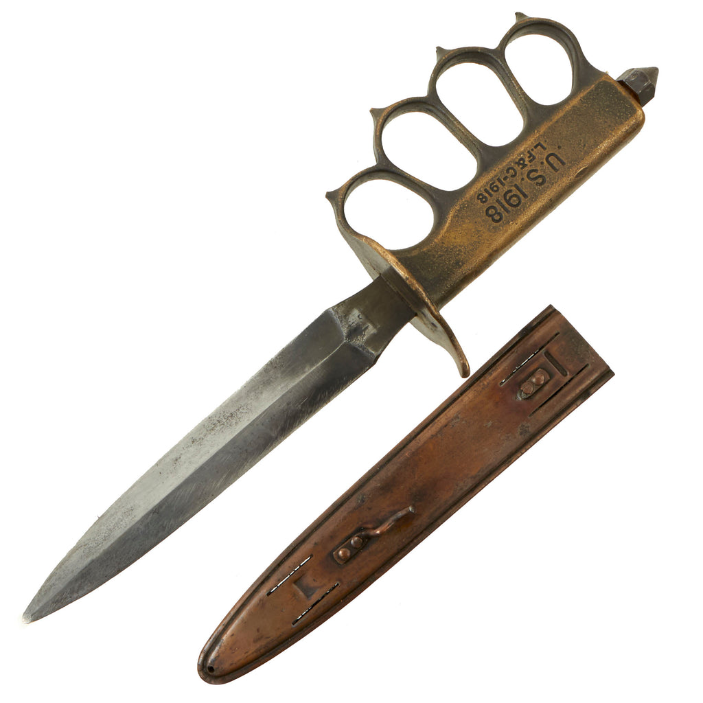 Original U.S. WWI Model 1918 Mark I Trench Knife by L. F. & C. with Correct Steel Scabbard Original Items