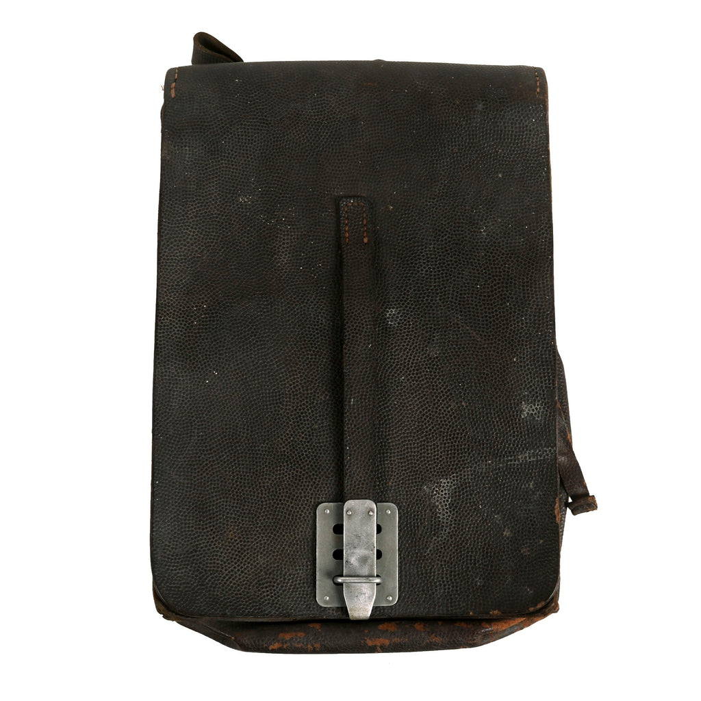 Original German Pre-WWII 1937 Dated Luftwaffe M35 Brown Leather Map Case by Joseph Moll with Recon Unit Marking Original Items