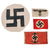 Original German WWII 4-Piece Flag & Cloth Insignia Group