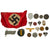Original German WWII USGI Bring Back Tinnie & Insignia Grouping with NSDAP Armband - 19 Items Original Items