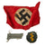Original German WWII USGI Bring Back Tinnie & Insignia Grouping with NSDAP Armband - 19 Items Original Items