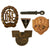 Original German WWII USGI Bring Back Belt Tinnie, Badge, and Insignia Grouping - 20 Items Original Items