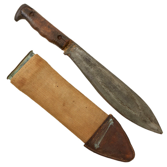 Original U.S. WWI Modified Model 1917 Bolo Knife by Plumb St. Louis with Canvas Scabbard Original Items