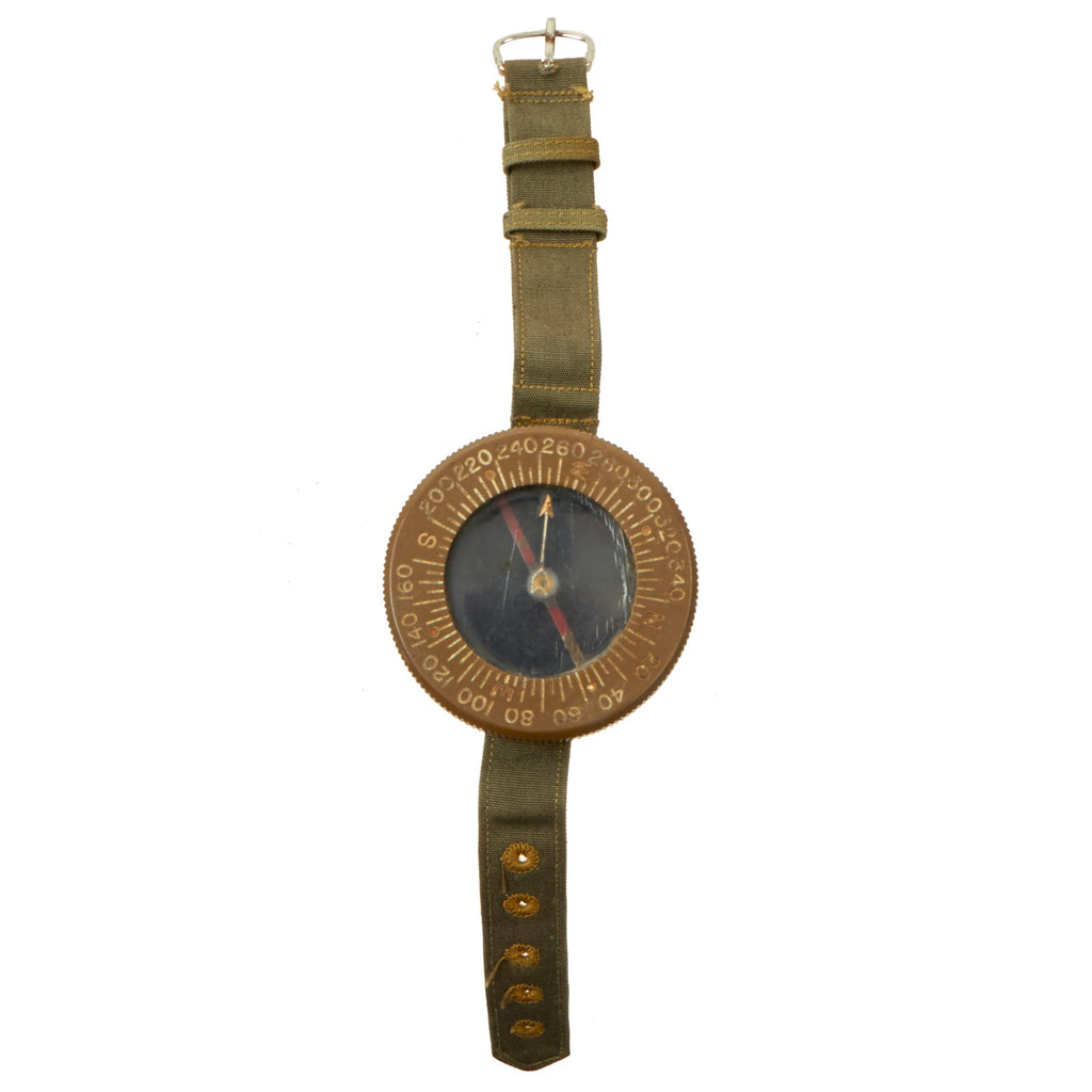 Original U.S. WWII US Army Corps of Engineers Wrist Compass by Superior Magneto Corporation with Web Wristband - Dated May 1944 Original Items