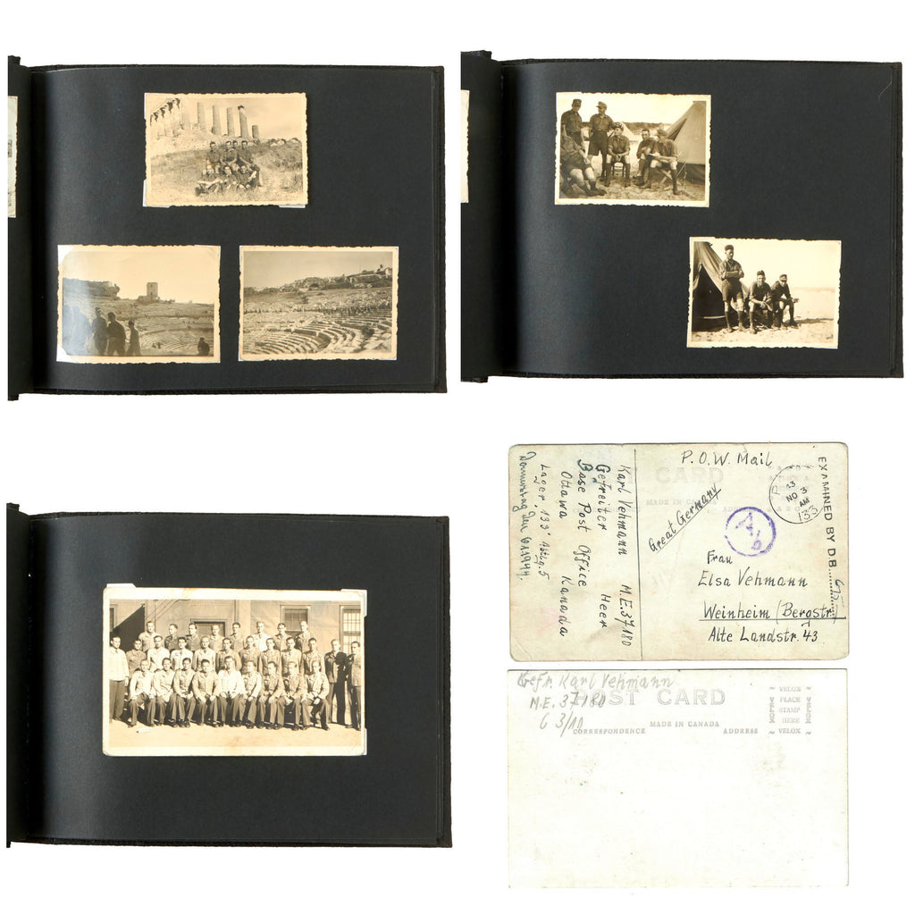 Original German WWII DAK Afrika Korps Personal Photo Album of Gefr. Karl Vehmann - Captured and Sent to POW Camp in Canada Original Items