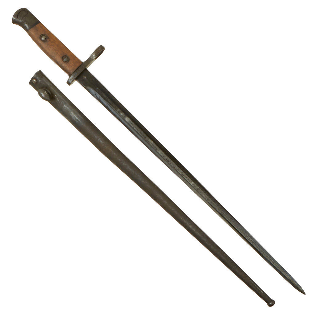 Original Belgian WWI M1916 Bayonet for M1889 Mauser Rifle with Scabbard Original Items