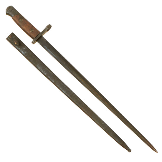 Original Belgian WWI M1916 Bayonet for M1889 Mauser Rifle with Scabbard Original Items